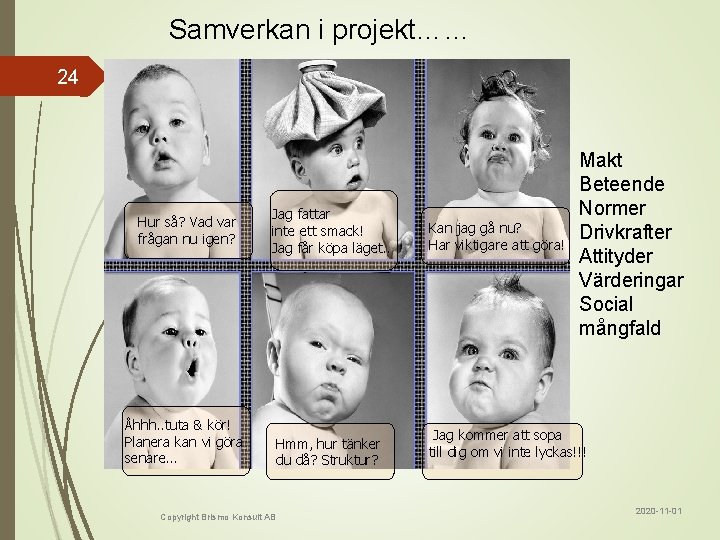 Samverkan i projekt…… 24 Hur så? Vad var frågan nu igen? Åhhh. . tuta