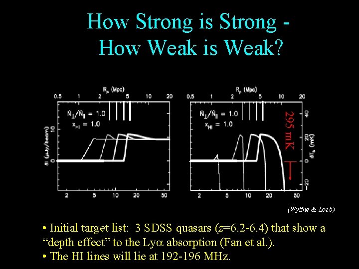 How Strong is Strong How Weak is Weak? 295 m. K (Wyithe & Loeb)