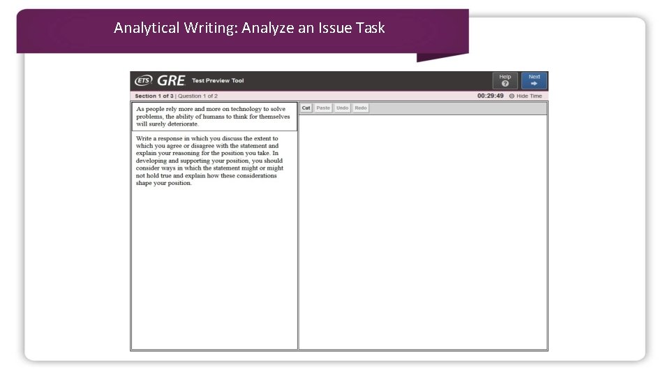 Analytical Writing: Analyze an Issue Task 