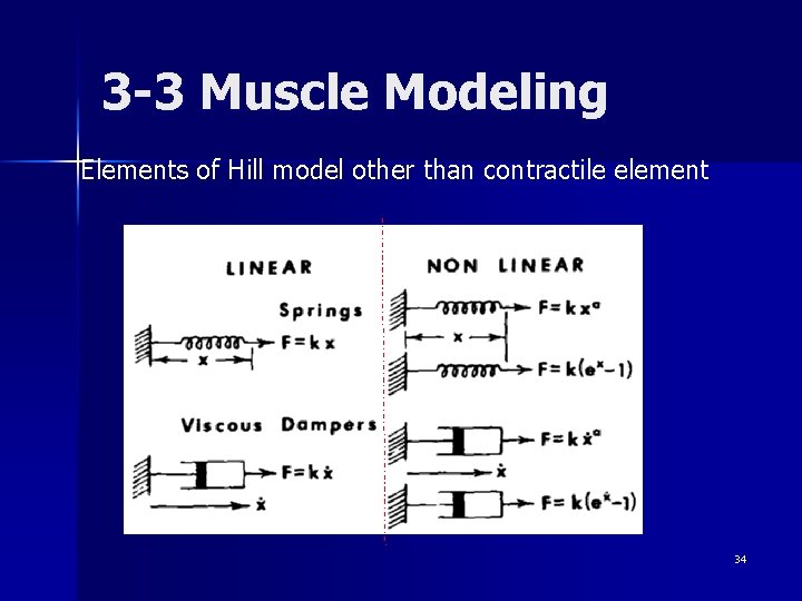 3 -3 Muscle Modeling Elements of Hill model other than contractile element 34 