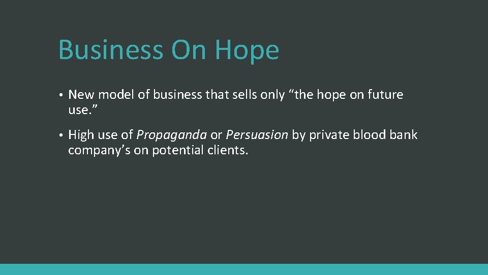 Business On Hope • New model of business that sells only “the hope on