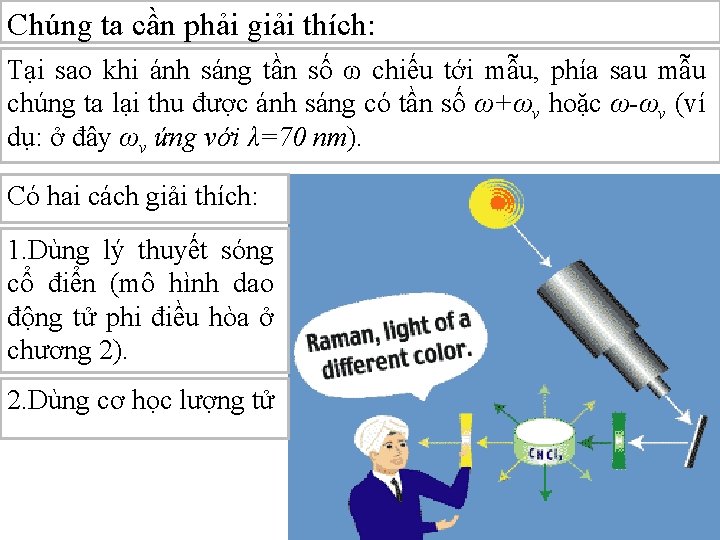 Chúng ta cần phải giải thích: Tại sao khi ánh sáng tần số ω