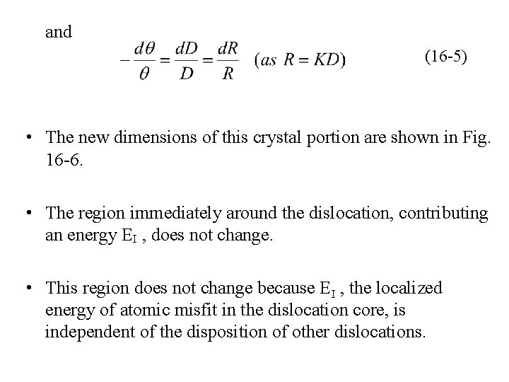 and (16 -5) • The new dimensions of this crystal portion are shown in