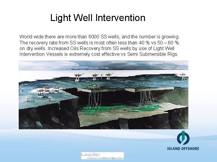 Light Well Intervention World wide there are more than 6000 SS wells, and the