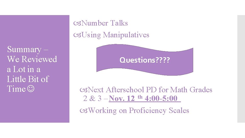  Number Talks Using Manipulatives Summary – We Reviewed a Lot in a Little