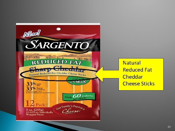 Natural Reduced Fat Cheddar Cheese Sticks 23 