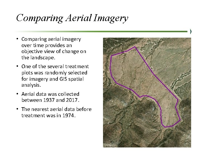 Comparing Aerial Imagery • Comparing aerial imagery over time provides an objective view of