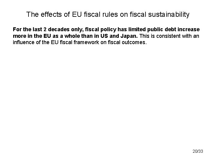 The effects of EU fiscal rules on fiscal sustainability For the last 2 decades
