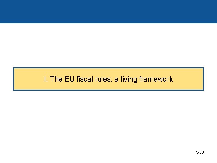I. The EU fiscal rules: a living framework 3/33 