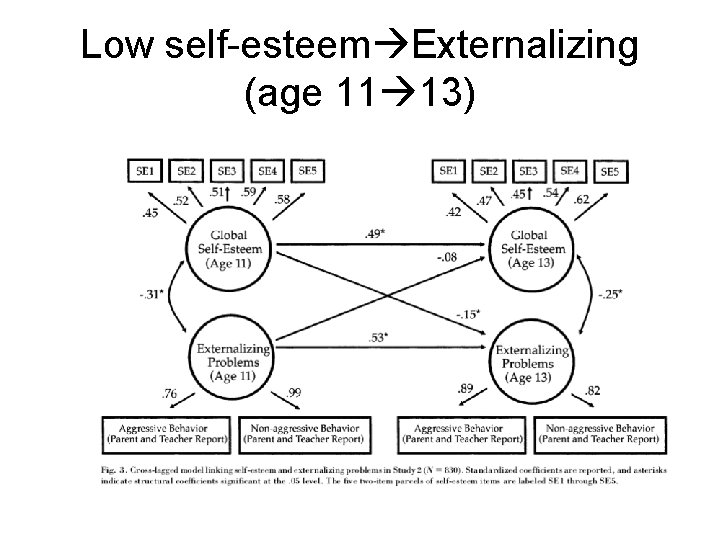 Low self-esteem Externalizing (age 11 13) 