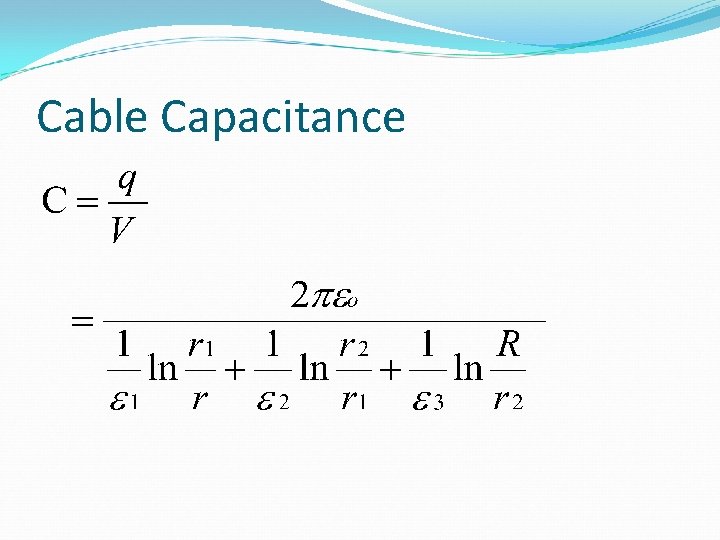 Cable Capacitance 