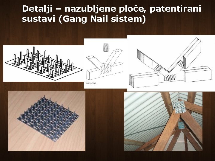 Detalji – nazubljene ploče, patentirani sustavi (Gang Nail sistem) 