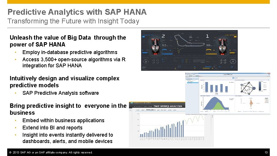 Predictive Analytics with SAP HANA Transforming the Future with Insight Today Unleash the value