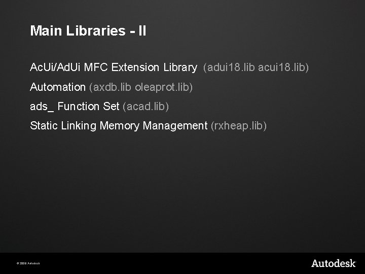 Main Libraries - II Ac. Ui/Ad. Ui MFC Extension Library (adui 18. lib acui