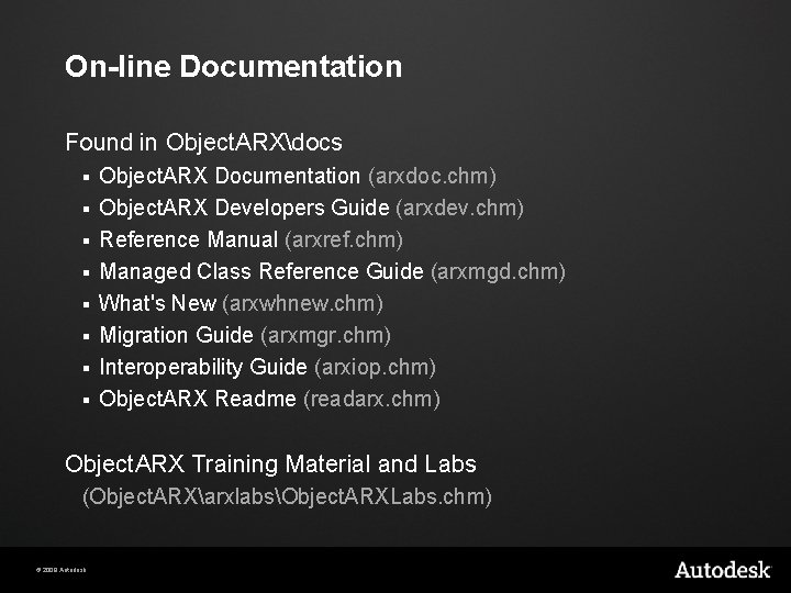 On-line Documentation Found in Object. ARXdocs § § § § Object. ARX Documentation (arxdoc.