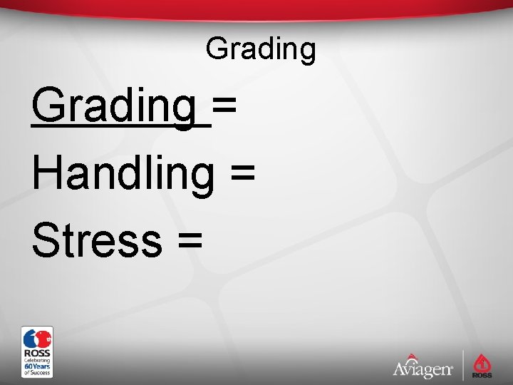  Grading = Handling = Stress = 