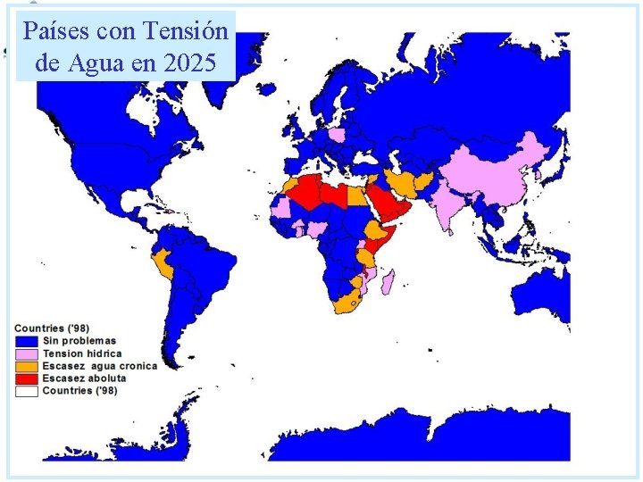 Países con Tensión de Agua en 2025 