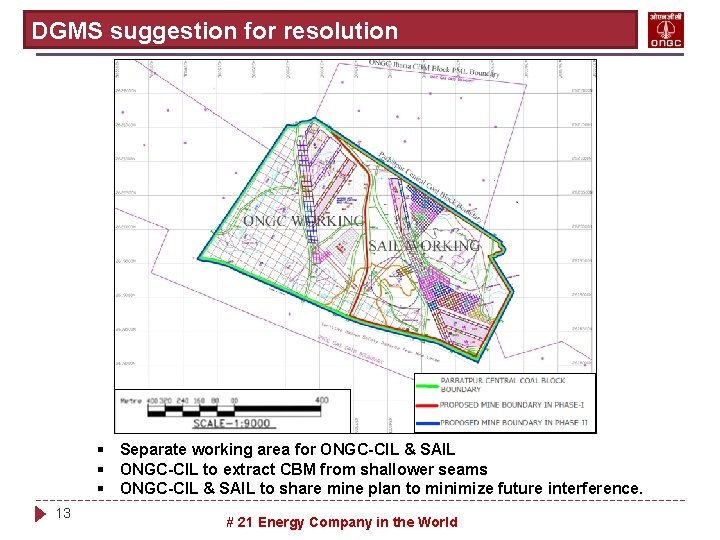 DGMS suggestion for resolution § Separate working area for ONGC-CIL & SAIL § ONGC-CIL