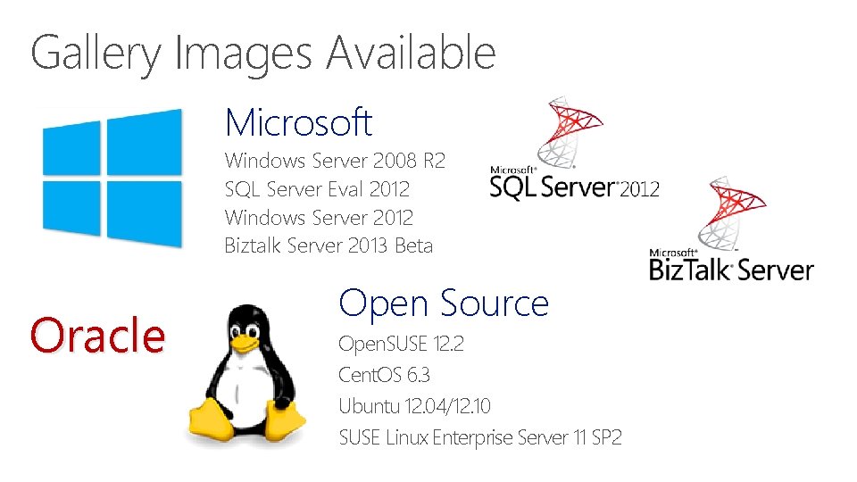 Gallery Images Available Microsoft Windows Server 2008 R 2 SQL Server Eval 2012 Windows