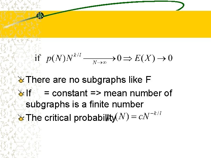 There are no subgraphs like F If = constant => mean number of subgraphs