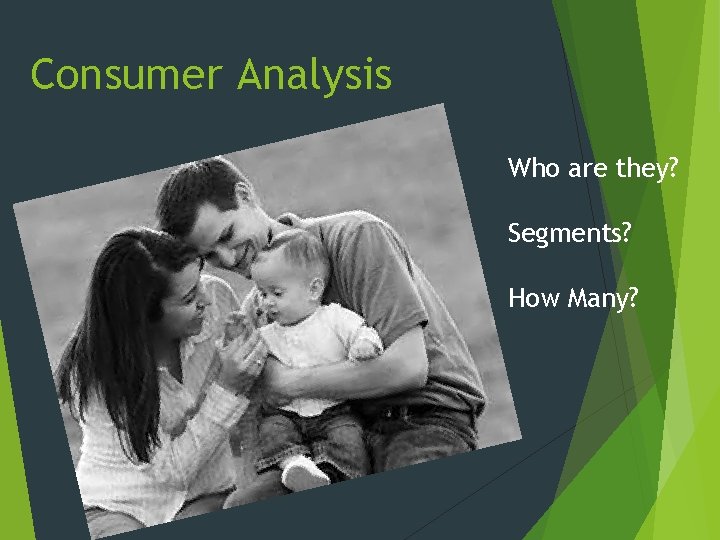Consumer Analysis Who are they? Segments? How Many? 