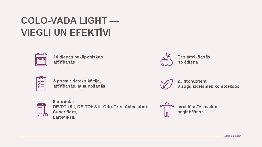 COLO-VADA LIGHT — VIEGLI UN EFEKTĪVI 14 dienas pakāpeniskas attīrīšanās Bez atteikšanās no ēdiena