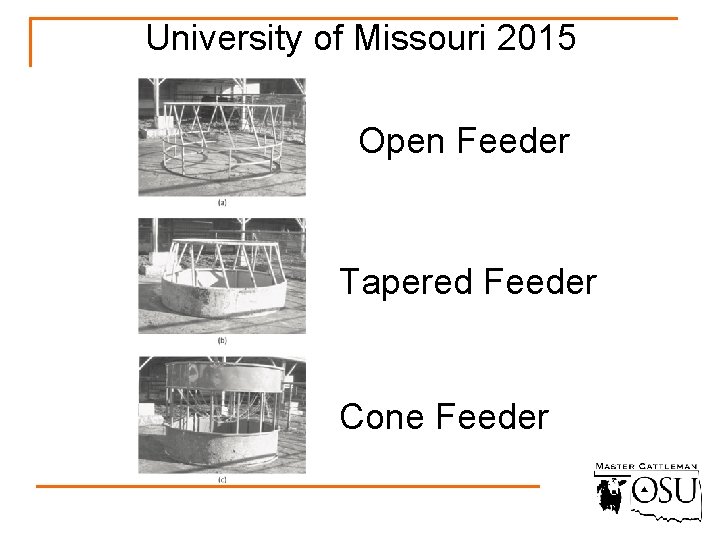 University of Missouri 2015 Open Feeder Tapered Feeder Cone Feeder 