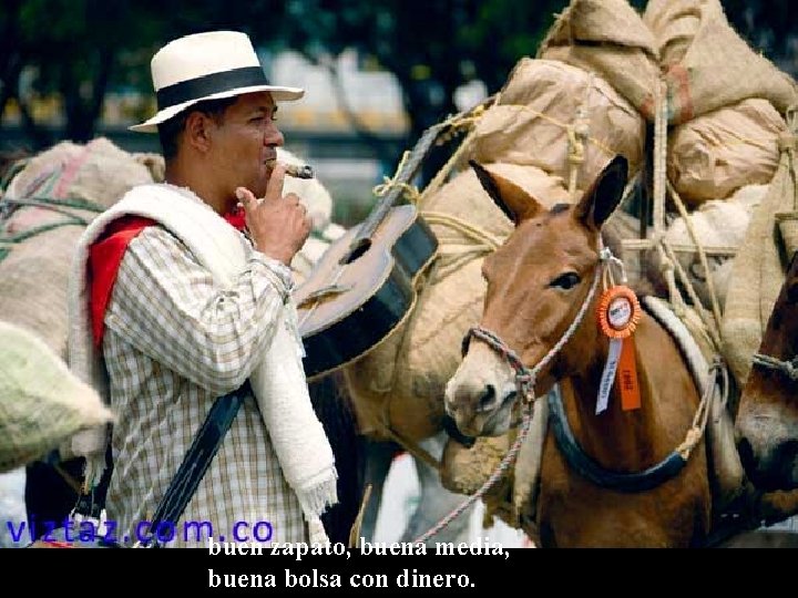 buen zapato, buena media, buena bolsa con dinero. 