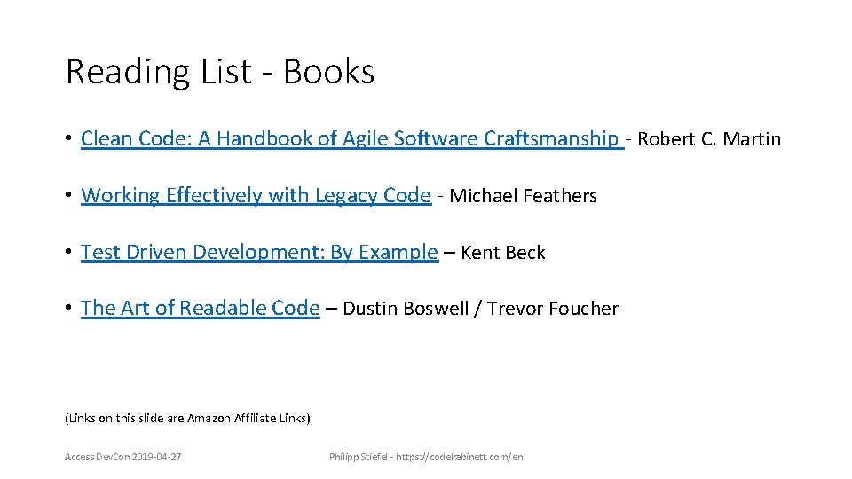 Reading List - Books • Clean Code: A Handbook of Agile Software Craftsmanship -