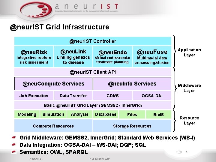 @neur. IST Grid Infrastructure @neur. IST Controller @neu. Risk Integrative rupture risk assesment @neu.