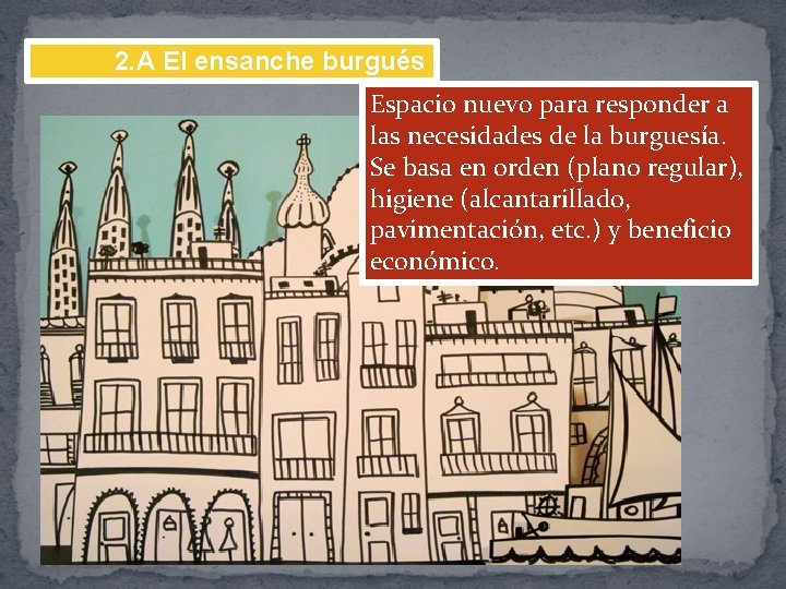 2. A El ensanche burgués Espacio nuevo para responder a las necesidades de la