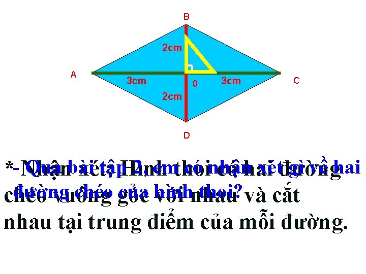 B 2 cm A 3 cm 0 3 cm C 2 cm D Qua