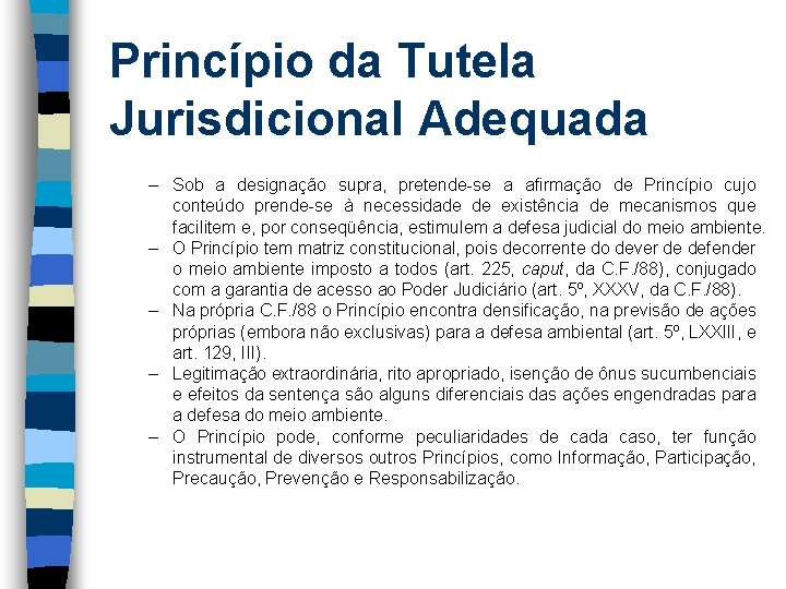 Princípio da Tutela Jurisdicional Adequada – Sob a designação supra, pretende-se a afirmação de