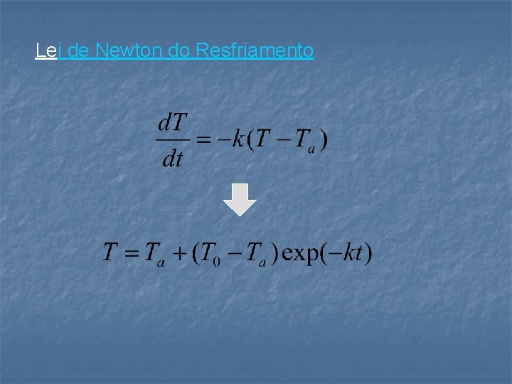 Lei de Newton do Resfriamento 