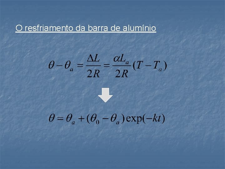 O resfriamento da barra de alumínio 