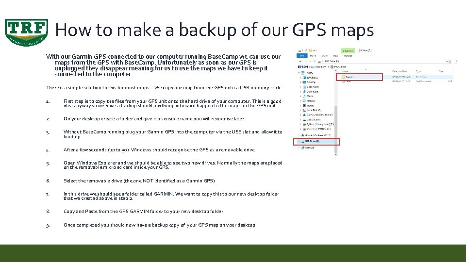 How to make a backup of our GPS maps With our Garmin GPS connected