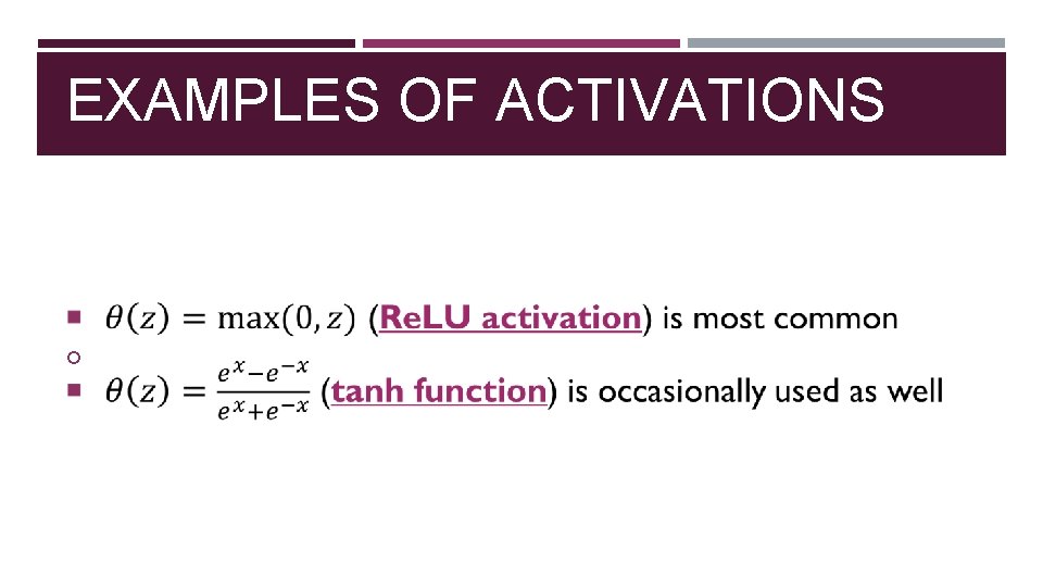 EXAMPLES OF ACTIVATIONS 