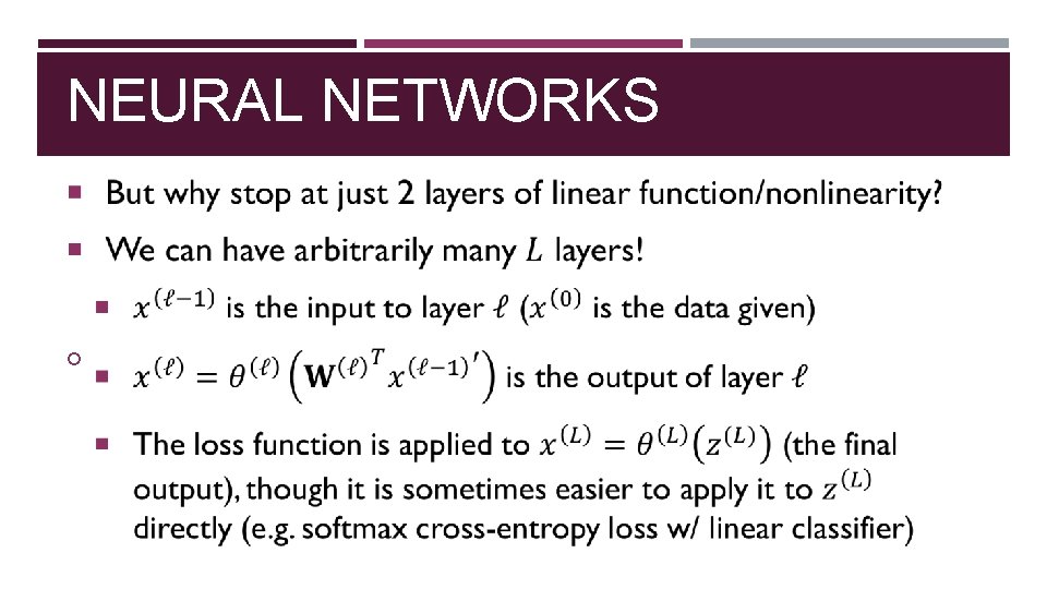 NEURAL NETWORKS 
