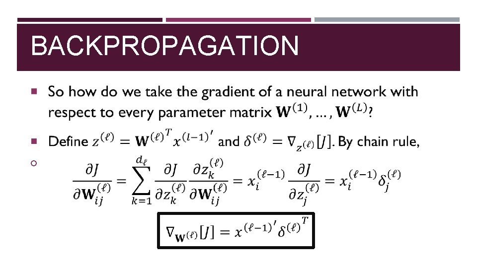 BACKPROPAGATION 
