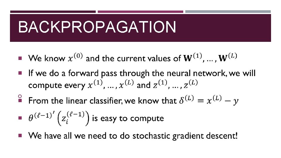 BACKPROPAGATION 