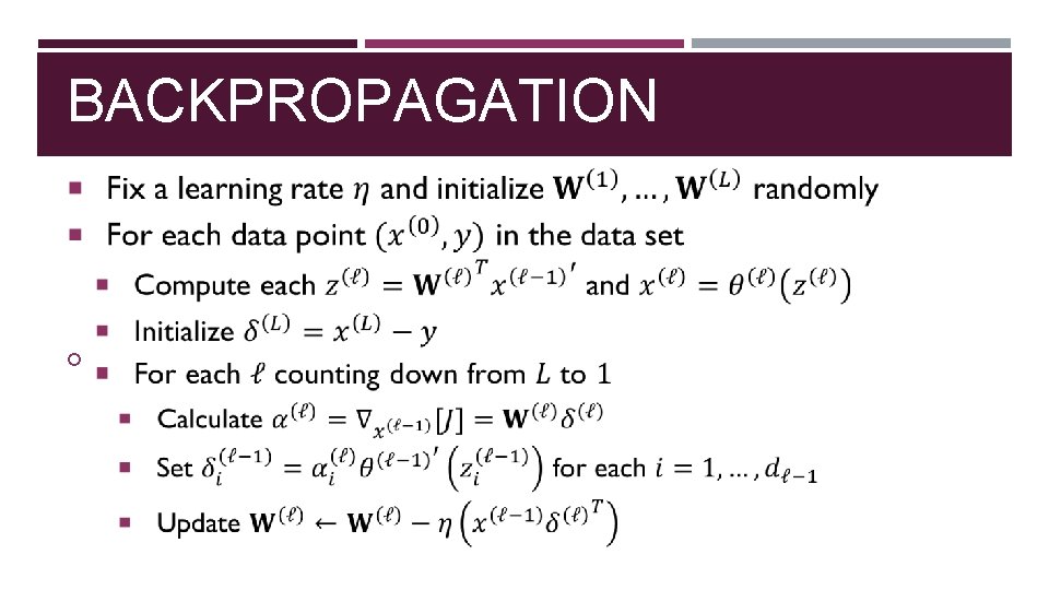 BACKPROPAGATION 