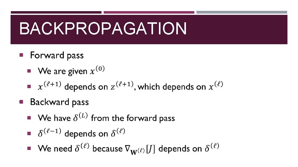 BACKPROPAGATION 