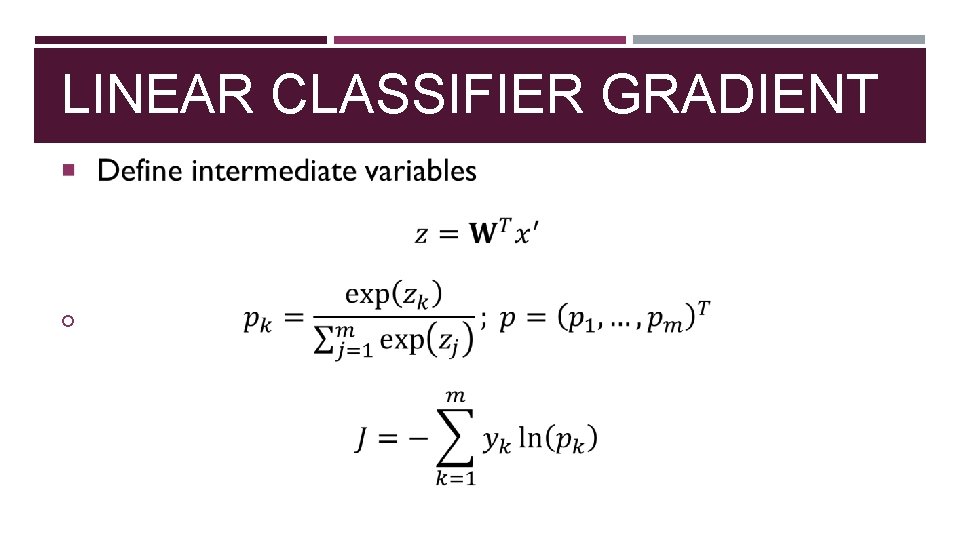LINEAR CLASSIFIER GRADIENT 