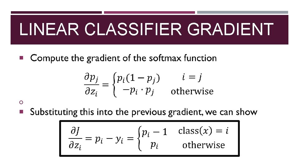 LINEAR CLASSIFIER GRADIENT 