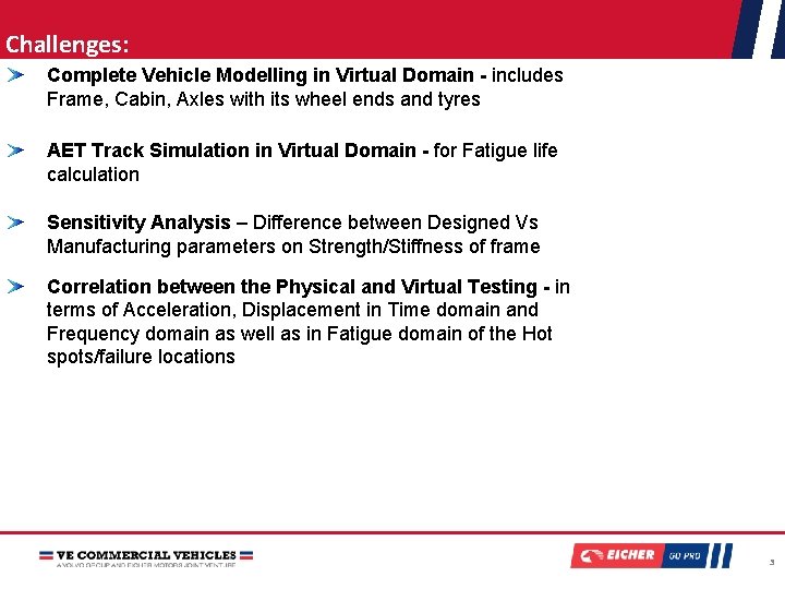 Challenges: Complete Vehicle Modelling in Virtual Domain - includes Frame, Cabin, Axles with its