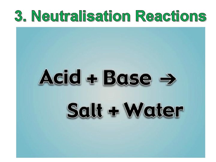 3. Neutralisation Reactions 