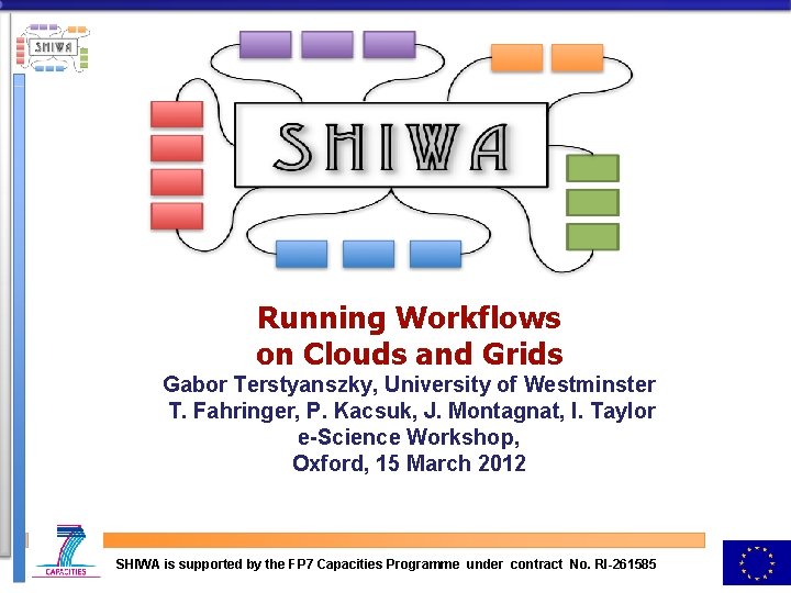 Permanent Smigre Peer Running Workflows on Clouds and Grids Gabor Terstyanszky