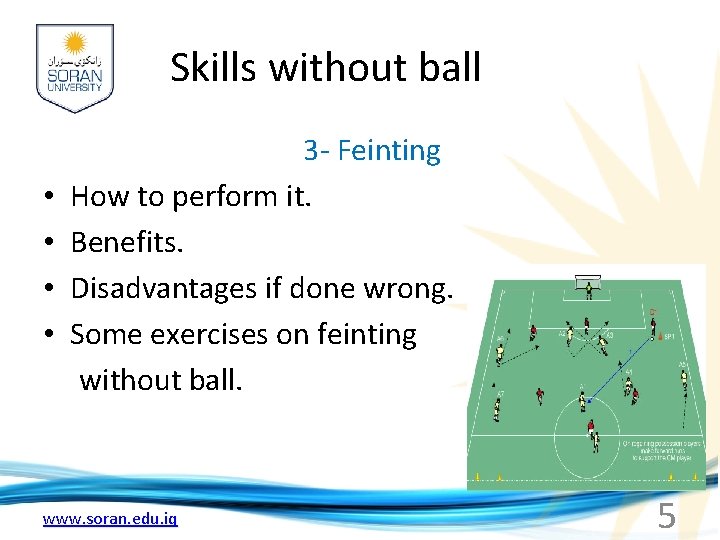 Skills without ball • • 3 - Feinting How to perform it. Benefits. Disadvantages