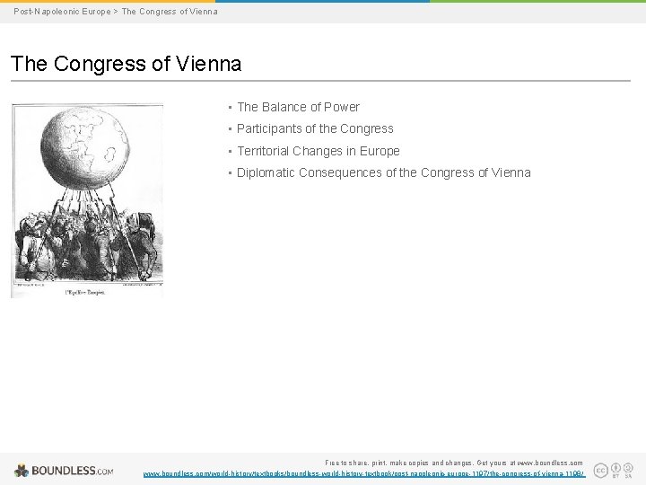Post-Napoleonic Europe > The Congress of Vienna • The Balance of Power • Participants