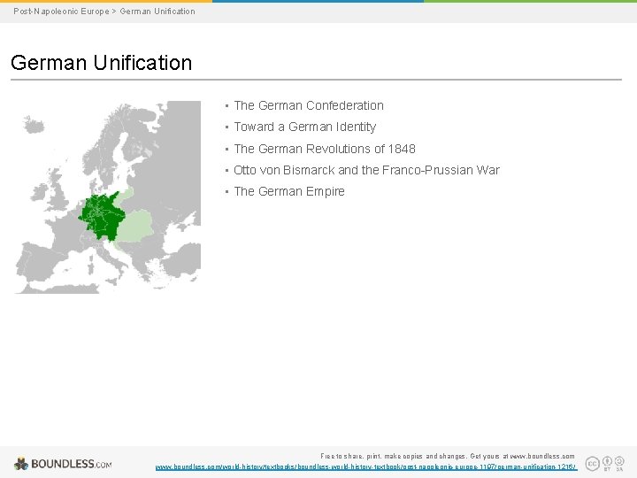 Post-Napoleonic Europe > German Unification • The German Confederation • Toward a German Identity
